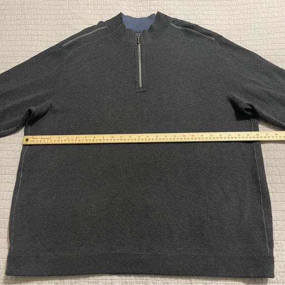 Tommy Bahama Men's Flipsider Half Zip Reversible Blue and Dark Grey Sweater XXL - Picture 7 of 10